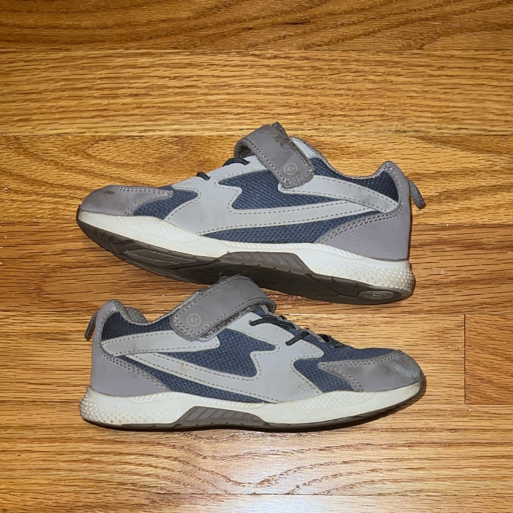 Gray and Blue Kids' Sneakers